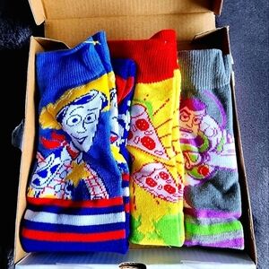 NWT Disney Pixar Toy Story 3-Pack Men’s Crew Socks Size 10-13
